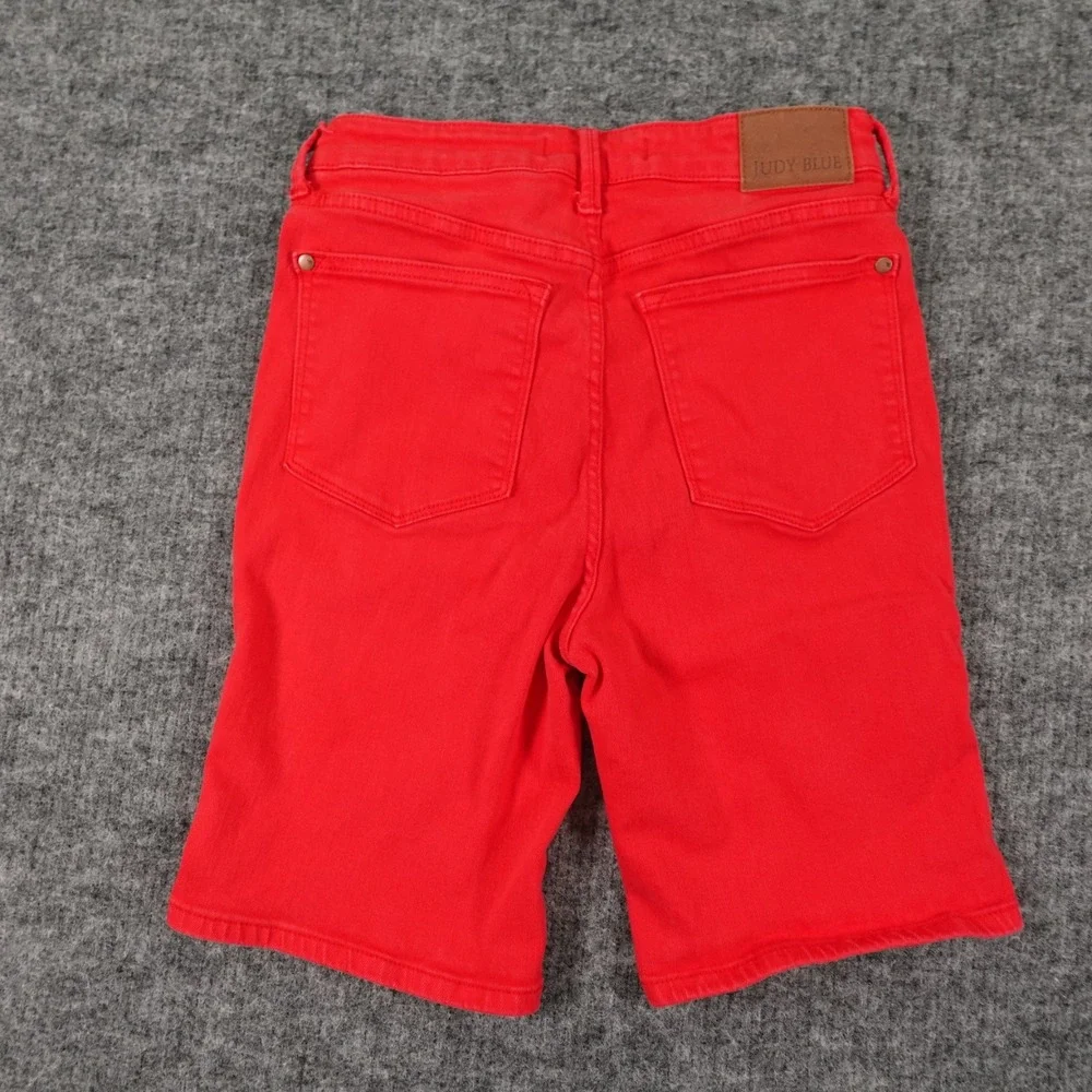 Judy Blue Shorts‎ Womens Large Red Bermuda Tummy Control Garment Dyed JB150279